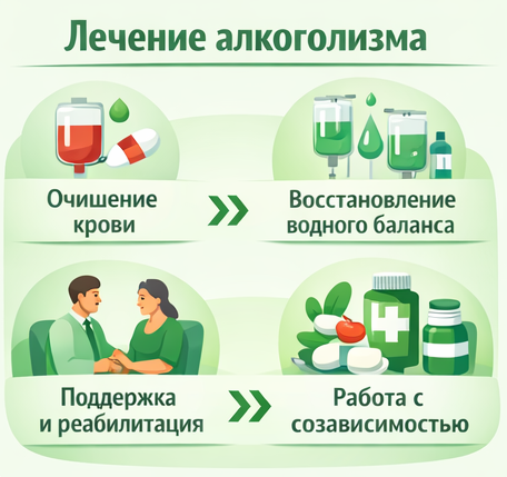 лечение алкоголизма в Электроуглях этапы